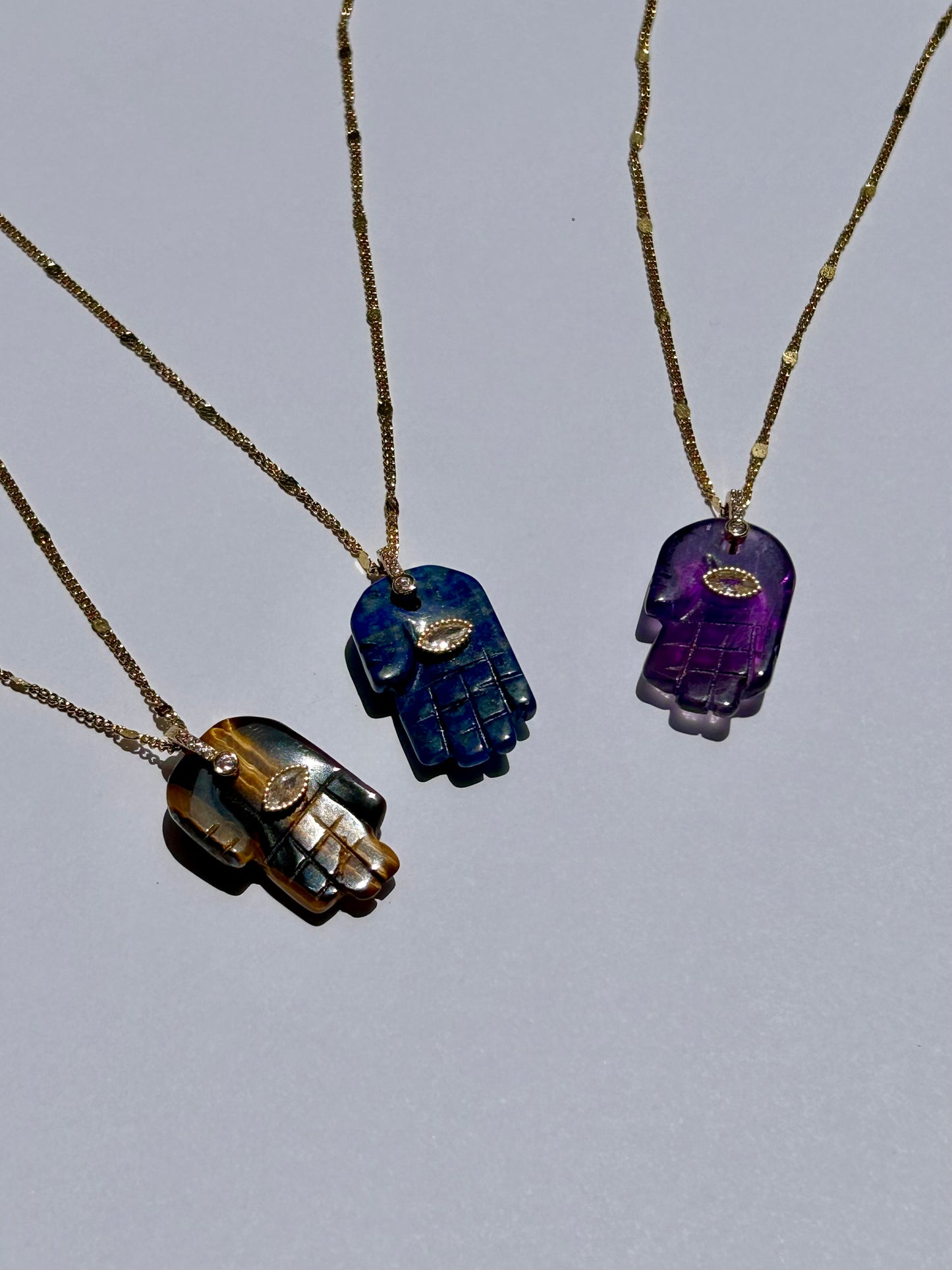 Hamsa quartz necklace