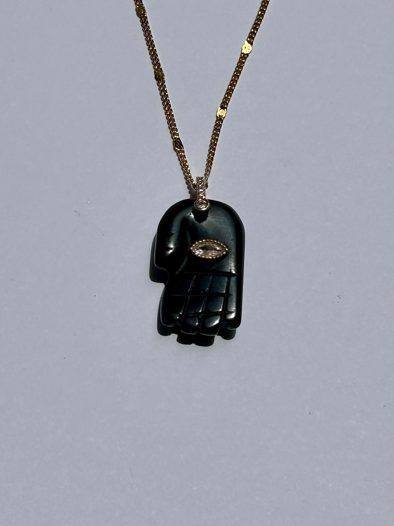 Hamsa quartz necklace