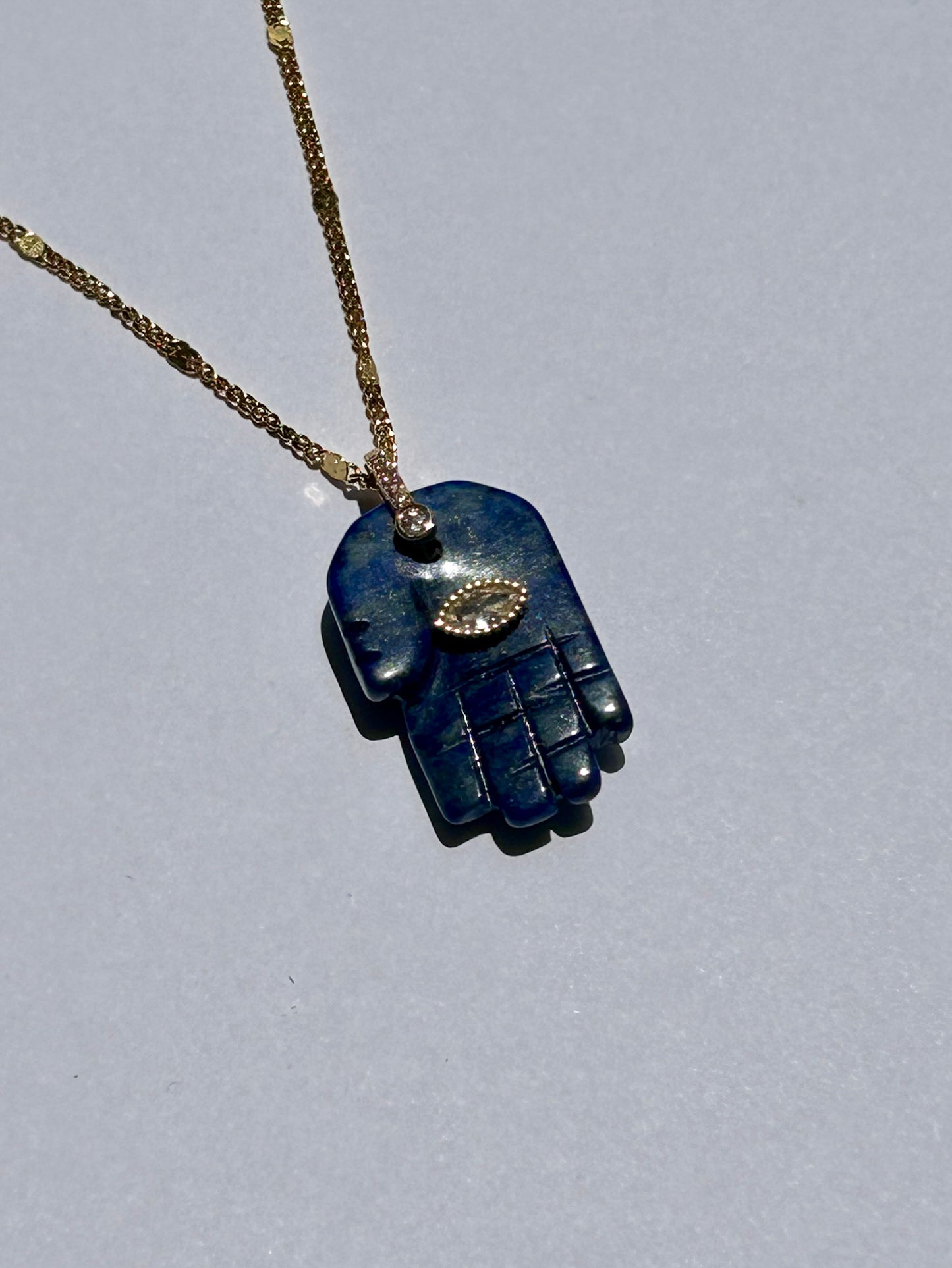 Hamsa quartz necklace